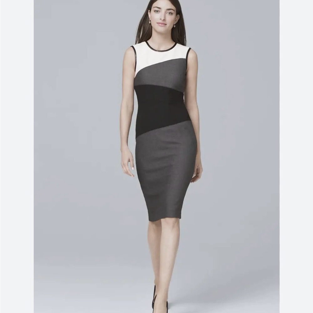 White House Black Market color block dress size 8 - Picture 1 of 6